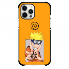 Naruto Uzumaki Phone Case For iPhone And Samsung Galaxy Devices - Comic Series Naruto Uzumaki Portrait On Orange Background