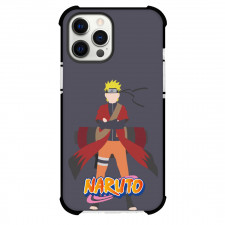 Naruto Uzumaki Phone Case For iPhone And Samsung Galaxy Devices - Naruto Uzumaki Standing Portrait Minimalist On Grey Background