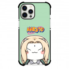 Naruto Tsunade Phone Case For iPhone And Samsung Galaxy Devices - Tsunade Crossover Cat On Green Background