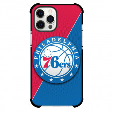 NBA Philadelphia 76ers Phone Case For iPhone and Samsung Galaxy Devices - Team Logo On Red and Blue Background