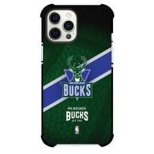 NBA Milwaukee Bucks Phone Case For iPhone and Samsung Galaxy Devices - Team 90's Logo Stripe Background