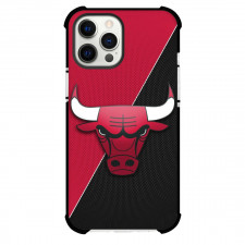 NBA Chicago Bulls Phone Case For iPhone and Samsung Galaxy Devices - Team Logo On Red and Black Background
