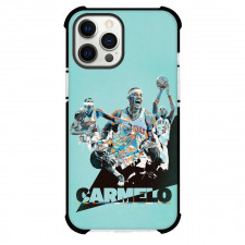 NBA Carmelo Anthony Phone Case For iPhone and Samsung Galaxy Devices - Carmelo Anthony Wpap Pop Art Cyan Background