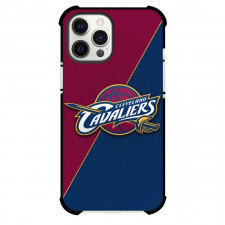 NBA Cleveland Cavaliers Phone Case For iPhone and Samsung Galaxy Devices - Team Logo On Red and Purple Background