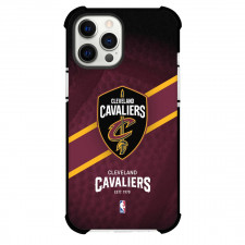NBA Cleveland Cavaliers Phone Case For iPhone and Samsung Galaxy Devices - Team Logo Stripe Background