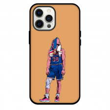 NBA Stephen Curry Phone Case For iPhone and Samsung Galaxy Devices - Stephen Curry Sketch On Orange Background