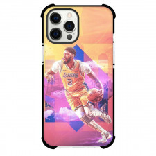 NBA Anthony Davis Phone Case For iPhone and Samsung Galaxy Devices - Anthony Davis Dribbling Yellow Purple Background