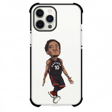 NBA DeMar DeRozan Phone Case For iPhone and Samsung Galaxy Devices - DeMar DeRozan Walking Cartoon Black Background
