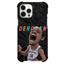 NBA DeMar DeRozan Phone Case For iPhone and Samsung Galaxy Devices - DeMar DeRozan Laughing Cartoon Art