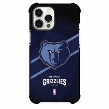 NBA Memphis Grizzlies Phone Case For iPhone and Samsung Galaxy Devices - Team Logo Stripe Background