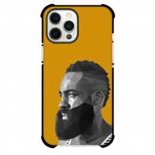 NBA James Harden Phone Case For iPhone and Samsung Galaxy Devices - James Harden Grayscale Wpap Art Orange Background