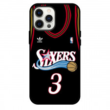 NBA Allen Iverson Phone Case For iPhone and Samsung Galaxy Devices - Allen Iverson Philadelphia 76ers No. 3 Jersey