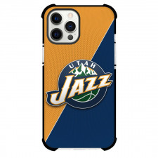NBA Utah Jazz Phone Case For iPhone and Samsung Galaxy Devices - Team Logo On Yellow and Purple Background
