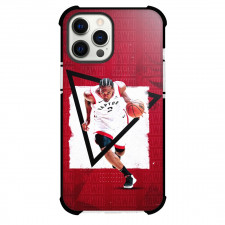 NBA Kawhi Leonard Phone Case For iPhone and Samsung Galaxy Devices - Kawhi Leonard 2 Running On Kawhi Monogram Background