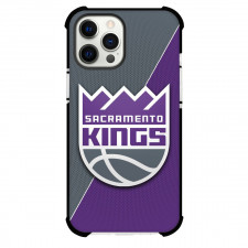NBA Sacramento Kings Phone Case For iPhone and Samsung Galaxy Devices - Team Logo On Grey and Purple Background
