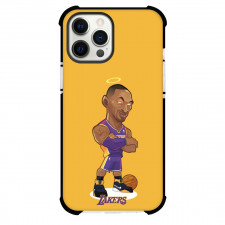 NBA Kobe Bryant Phone Case For iPhone and Samsung Galaxy Devices - Kobe Bryant Lakers Cartoon Art On Yellow Background