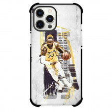 NBA LeBron James Phone Case For iPhone and Samsung Galaxy Devices - LeBron James Dribbling Gray Background
