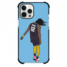NBA Ja Morant Phone Case For iPhone and Samsung Galaxy Devices - Ja Morant 12 Back Minimalist Art On Blue Background