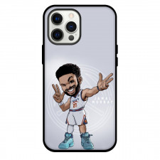 NBA Jamal Murray Phone Case For iPhone and Samsung Galaxy Devices - Jamal Murray Signature Celebration Cartoon Gray Background