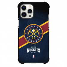 NBA Denver Nuggets Phone Case For iPhone and Samsung Galaxy Devices - Team Logo Stripe Background