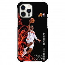 NBA Chris Paul Phone Case For iPhone and Samsung Galaxy Devices - Chris Paul CP3 On Fire Dunking Black Background