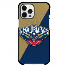 NBA New Orleans Pelicans Phone Case For iPhone and Samsung Galaxy Devices - Team Logo On Gold and Navy Background