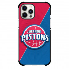 NBA Detroit Pistons Phone Case For iPhone and Samsung Galaxy Devices - Team Logo On Red and Blue Background