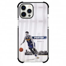 NBA Michael Porter Jr. Phone Case For iPhone and Samsung Galaxy Devices - Michael Porter Jr. Denver 1 Dribbling On City Background