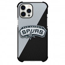 NBA San Antonio Spurs Phone Case For iPhone and Samsung Galaxy Devices - Team Logo On Grey and Black Background