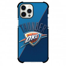 NBA Oklahoma City Thunder Phone Case For iPhone and Samsung Galaxy Devices - Team Logo On Blue Background