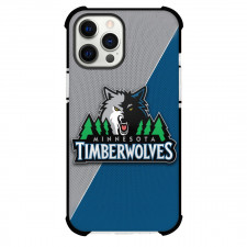 NBA Minnesota Timberwolves Phone Case For iPhone and Samsung Galaxy Devices - Team Logo On Grey and Blue Background