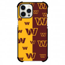 NFL Washington Commanders Phone Case For iPhone and Samsung Galaxy Devices - Team Logo Pattern On Yellow Red Background