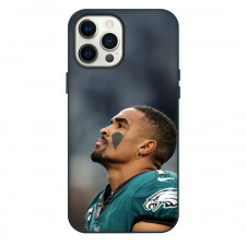 NFL Philadelphia Eagles Phone Case For iPhone Samsung Galaxy Pixel OnePlus Vivo Xiaomi Asus Sony Motorola Nokia - Jalen Hurts Looks Up Blury Background