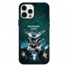 NFL Philadelphia Eagles Phone Case For iPhone Samsung Galaxy Pixel OnePlus Vivo Xiaomi Asus Sony Motorola Nokia - Jalen Hurts Color Splashing With Text Green Wall Background