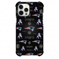 NFL New England Patriots Phone Case For iPhone and Samsung Galaxy Devices - Team Logo Pattern On Black Background