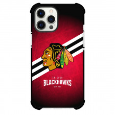 NHL Chicago Blackhawks Phone Case For iPhone and Samsung Galaxy Devices - Team Logo Stripe Background