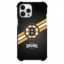 NHL Boston Bruins Phone Case For iPhone and Samsung Galaxy Devices - Team 2007 Logo Stripe Background