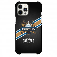 NHL Washington Capitals Phone Case For iPhone and Samsung Galaxy Devices - Team 1995 Logo Stripe Background