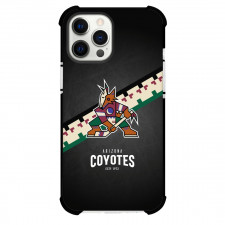 NHL Arizona Coyotes Phone Case For iPhone and Samsung Galaxy Devices - Team Logo Stripe Background