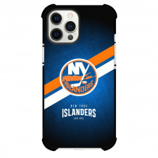 NHL New York Islanders Phone Case For iPhone and Samsung Galaxy Devices - Team Logo Stripe Background