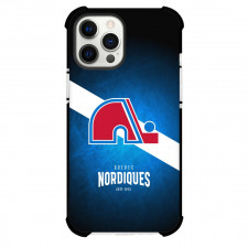 NHL Quebec Nordiques Phone Case For iPhone and Samsung Galaxy Devices - Team Logo Stripe Background