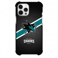NHL San Jose Sharks Phone Case For iPhone and Samsung Galaxy Devices - Team 2018 Logo Stripe Background