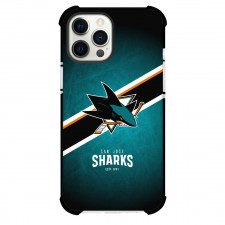 NHL San Jose Sharks Phone Case For iPhone and Samsung Galaxy Devices - Team Logo Stripe Background