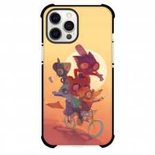 Night In The Woods Phone Case For iPhone and Samsung Galaxy Devices - Night In The Woods Characters On Bicycles Oil Painting Art
