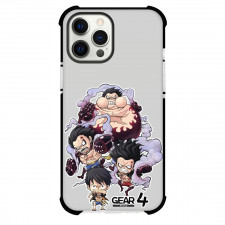 One Piece Luffy Phone Case For iPhone and Samsung Galaxy Devices - Luffy All Formations Gray Background