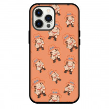 One Piece Luffy Phone Case For iPhone and Samsung Galaxy Devices - Luffy Chibi Pattern Art On Orange