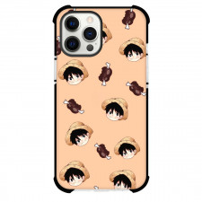 One Piece Luffy Phone Case For iPhone and Samsung Galaxy Devices - Luffy And Meat Pattern Art On Deep Background