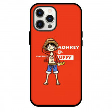 One Piece Luffy Phone Case For iPhone and Samsung Galaxy Devices - Luffy Standing Portrait Red Background