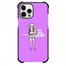 One Piece Robin Phone Case For iPhone and Samsung Galaxy Devices - Robin Bikini Portrait Purple Background