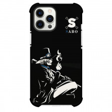One Piece Sabo Phone Case For iPhone and Samsung Galaxy Devices - Sabo Black And White Sitting Side Portrait